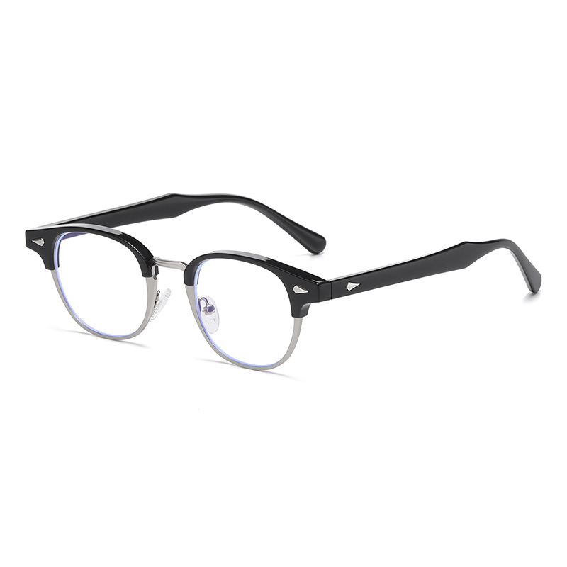 Cadre argenté noir brillant anti-lumière bleue c10