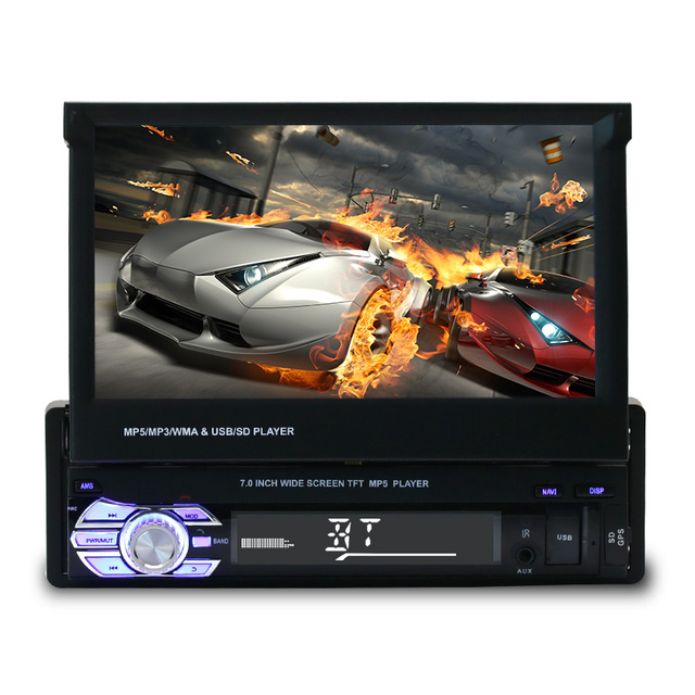 1 Din 7 Inch Retractable Touch Screen Mirror Link Car MP4 MP5 Radio Video Player with BT
