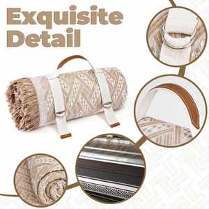 Boho <b>Picnic</b> <b>Blanket</b> Waterproof Woven Outdoor Mat Giant Beach Towel for Music Festivals Travel Camping Yoga - Product Image 2