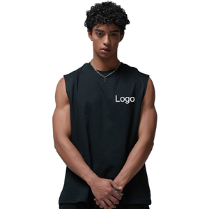 Séchage rapide Polyester coton é<span class=keywords><strong>t</strong></span>é ample col rond Gym Fitness <span class=keywords><strong>musculation</strong></span> personnalisé côtelé débardeur <span class=keywords><strong>sans</strong></span> manches <span class=keywords><strong>T</strong></span>-shirts - Product Image 1