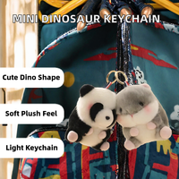 En gros, Mini porte-clés lumineux en peluche dinosaure de dessin animé, pendentif de sac à dos, figurine d'animal en peluche 3D douce et moelleuse, breloque de sac portable