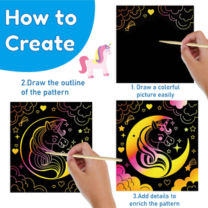 Folie und Scratch Art Craft Kreative Spielzeug fee Eva Aufkleber Kunst No Mess Folie Prinzessinnen Art Kit für Kinder - Product Image 4