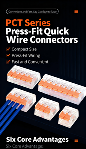 プッシュワイヤーコネクタ221-412 2ポール配線用クイックコネクト4mm ² ドイツオリジナルコネクタ端子ブロック - Product Image 3