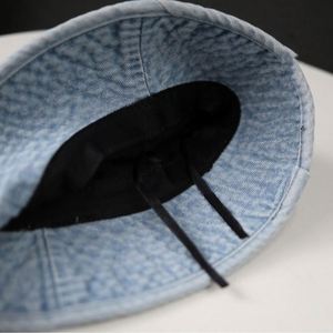 2025 New Arrival Men Women Japanese Style Street Fashion <b>Sunscreen</b> Fisherman Hat Washed Denim Custom Logo Wide Brim Bucket Hat - Product Image 3
