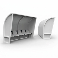 Abri de remplacement pour joueurs de football monté au sol, cadre en aluminium, bancs de remplacement pour stade, sièges pour les côtés du terrain PB-ZKBB
