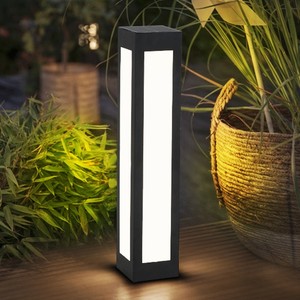 Lámpara Solar LED para Jardín, Poste de Aluminio Negro, IP66, 3500K, Luz Blanca Cálida, Pantalla Metálica, Sensor de Movimiento, Garantía de 10 Años, Lámpara para Exteriores - Product Image 2