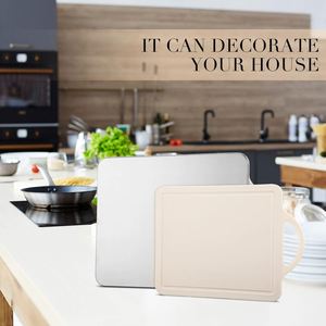 Novison Trend Kitchen Accessories Double Sided Eco-Friendly Rectangle <b>Plastic</b> Titanium Wood Thick 304 Stainless Chopping <b>Block</b> - Product Image 4