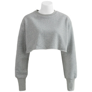 Vente en gros Sweatshirts personnalisés de haute qualité 100% coton éponge Crop confortable Fashion Crop Top Hoodies Femmes - Product Image 6