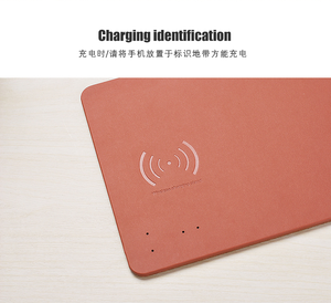 PU-Leder Gaming-Mauspad mit Kabelloser Ladestation, Schlichte Designs, Kabelloses Lade-Mauspad - Product Image 5