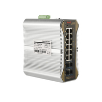 Commutateur PoE industriel géré L2 Plus 16 ports, 8PoE, 4RJ45, 4 emplacements SFP+, boîtier en aluminium IP40, capacité 598 Gbps