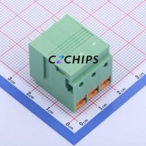 KF207R-6.35-3P Spring Terminal Block Bent Lead Through Hole,P=6.35mm Connector 1x3P 6.35mm Green 3P - Product Image 2