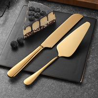 Edelstahl Käsekuchenmesser Buttermesser Servierset Gold Regenbogen Manuell Spülmaschinenfest Umweltfreundlich Dessert-Servierbesteck