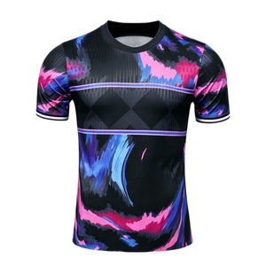 Maillot <span class=keywords><strong>de</strong></span> football imprimé <span class=keywords><strong>de</strong></span> qualité supérieure 2026 Saxony Energy Edition, rouge et bleu flamme, respirant, séchage rapide, haute fidélité, pour l'entraînement - Product Image 1