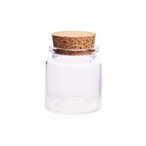 Pot <span class=keywords><strong>en</strong></span> <span class=keywords><strong>verre</strong></span> miniature pour miel de qualité alimentaire de 60 grammes avec couvercle <span class=keywords><strong>en</strong></span> liège de bois pour bouteilles à vœux rondes - Product Image 1