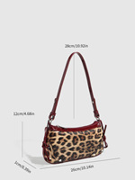 Sac à bandoulière léopard pour femme, sac rétro à porter sous le bras, sac à main quotidien tendance en cuir, sacs pour femmes