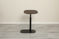 ADA Home Table basse à colonne unique Minimaliste 360 ° Rotatif Métal Gaz Hauteur Réglable Ovale pour Salon