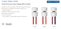 Contrôleur LED à tension constante V1-KN à gradation par bouton 5-24VDC pour bande LED monochrome et système d'éclairage LED