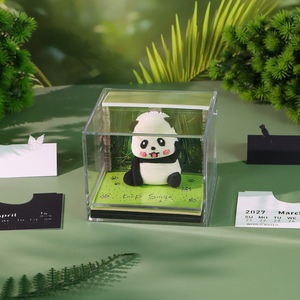 Blocco Note 3D Kawaii a Forma di Panda Gigante, Calendario 2027, Foresta di Bambù, Mascotte '<span class=keywords><strong>Keep</strong></span> Smile', Cubo di Carta con Luce LED, Regalo per Bambini - Product Image 3