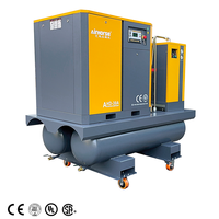 Compresseur d'air portable à vis 5,5 kW 7,5 kW 15 kW 22 kW avec réservoir d'air de 300 L 500 L 600 L, sécheur d'air et filtres à air