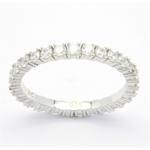 ชุดแหวนแต่งงานสำหรับผู้หญิง,แหวนเงิน Eternity Band 925สเตอร์ลิง - Product Image 1