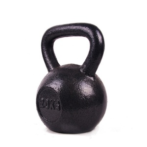 Hot Sale Professional Quality Custom Logo Stoving Varnish Black Fitness Training <strong>10kg</strong> Sport Cast Iron <strong>Kettlebell</strong> - Product Image 6