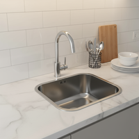 Évier de cuisine encastré simple en acier inoxydable 304 de haute qualité, fait main, anti-rayures, sans robinet