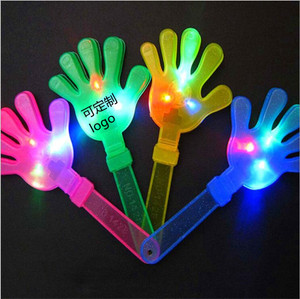 Custom-Made LED Large Luminous Hand Clapping Device Five-Star Red Flag Plastic Toy for Promotion
