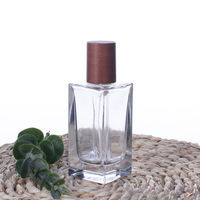 Flacon de parfum de luxe vide rectangulaire 30ml 50ml 100ml en verre avec vaporisateur