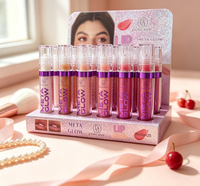 Base de brillant à lèvres liquide hydratant violet en gros, imperméable, sans cruauté, sain, scintillant, de haute qualité, végétalien et brillant