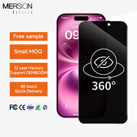 Protection d'écran anti-espion à 360 degrés en verre trempé résistant aux chocs pour iPhone 17 16 15 14 13 Pro Max