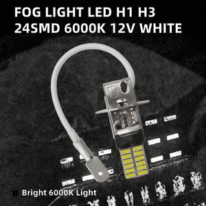 Nouvelles ampoules LED pour feux antibrouillard H1 H3 4014 24SMD, super lumineuses, 6000k, 12V, blanc naturel, LED automobiles, feux de direction, accessoires de voiture - Product Image 2