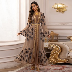 469 di lusso <span class=keywords><strong>Aya</strong></span> donna abito musulmano Ar Robe Dubai maglia abiti caftani ricamati donna abbigliamento islamico <span class=keywords><strong>Aya</strong></span> <span class=keywords><strong>2</strong></span> pezzi Set - Product Image 6