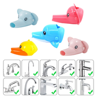 Rallonge de robinet éléphant bleu dessin animé 1 pièces rallonge de poignée d'évier en Silicone sûr pour les tout-petits Solution de lavage des mains amusante