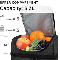 Sac Isotherme Double Couche de Gros pour Adultes, 2 Compartiments, Anti-Fuite, avec Bandoulière, Idéal pour le Travail