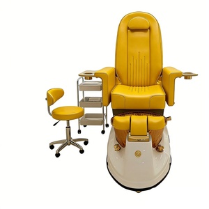 Sillón de Pedicura de Lujo con Lavabo de Cobre, Tapizado en Cuero PU, Reclinable, Diseño Contemporáneo, Fácil de Limpiar, Mueble de Salón - Product Image 6