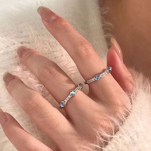 Anillo de plata de ley Ruitai S925 con piedra lunar para el dedo índice, joyería para mujer, uso diario - Product Image 1
