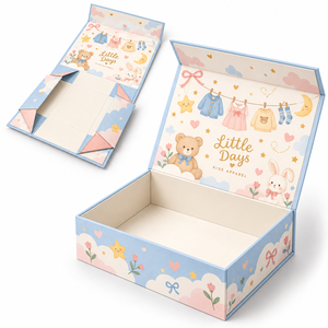 Boîtes cadeaux magnétiques pliables personnalisées en gros, <span class=keywords><strong>grand</strong></span> <span class=keywords><strong>format</strong></span>, en carton rigide, pour vêtements pour enfants et vêtements pour bébés - Product Image 1