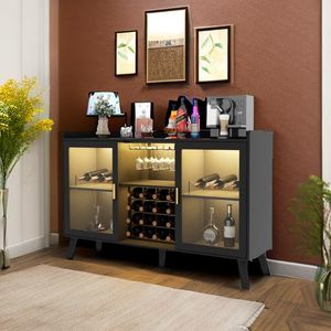SENYU Meuble à vin multifonctionnel personnalisé, style italien moderne et minimaliste, en panneaux de bambou, pour salon ou entrée murale - Product Image 1