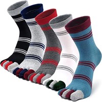 Chaussettes de sport athlétiques unisexe en coton à cinq doigts avec logo personnalisé, respirantes, écologiques, séchage rapide, OEM (bas/corps)