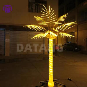 Lumière LED exotique en forme de cocotier avec feuilles de palmier lumineuses pour la décoration de centres commerciaux, hôtels, plages, mariages et événements – En vente - Product Image 3