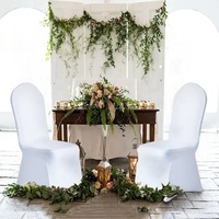 Housse de chaise universelle en spandex blanc, housses de chaise extensibles élastiques pour mariage, banquet, fête, hôtel, événement, décoration de table, location en gros