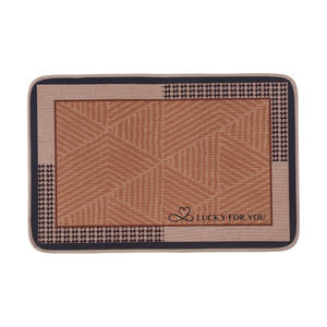 Alfombra de Lino para Piso Lucky For You, Rectangular Marrón, Antideslizante, para Cocina, con Patrón Geométrico, de Fibra de Poliéster, Lavable a Máquina - Product Image 2