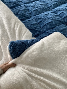 자카드 체크무늬 쉐르파 퀼트, 두꺼운 보온 플란넬 플리스 벨벳 침대 담요 이불, 겨울 침구 패치워크 호텔용 - Product Image 3