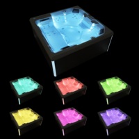 Bains à remous et jacuzzis en acrylique pour jardin extérieur, villa, 5 personnes avec 34 jets, fontaines d'eau, ozone, 33 LED