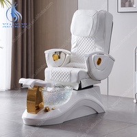Chaise blanche de station thermale de pied d'ongle de beauté de salon de luxe avec des chaises de massage de pédicure de cuvette