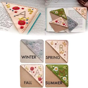 Mới Sáng Tạo Trung Quốc Chữ Thêu Bookmark Chữ Thanh Lịch Cảm Thấy Hoa Tay Thêu Góc Bookmark Văn Phòng Phẩm - Product Image 2