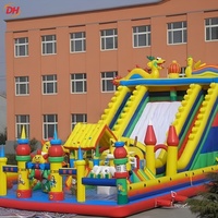 Parque de Juegos Inflable Multijuegos Integrado, Diseño de Dibujos Animados Personalizado, Larga Vida Útil, para Todas las Edades, Castillo Inflable Comercial