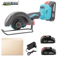 Scie circulaire sans fil portable DERUIDA 21V avec deux batteries lithium-ion, scie à métal et à bois pour bricolage et usage industriel