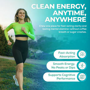 ยาเม็ดเคี้ยวเสริมพลังงาน L-ธีอะนีน คาเฟอีน หมากฝรั่งพลังงานสูง หมากฝรั่งไม่มีน้ำตาล เสริมสมุนไพรเพิ่มสมาธิ - Product Image 6