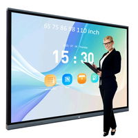 Tableau interactif intelligent 120 Hz 4K 98 pouces, panneaux plats interactifs pour l'enseignement, tableau blanc intelligent avec Bluetooth et WiFi 6
